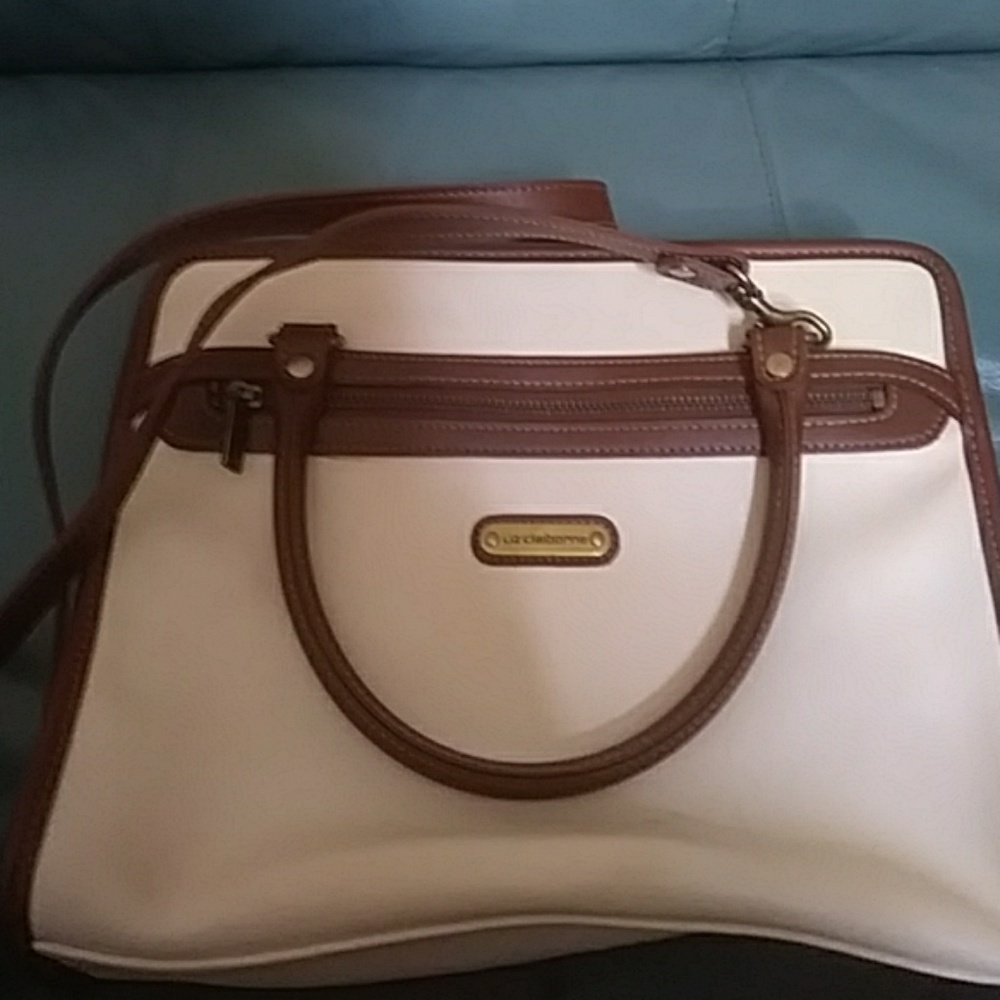 Liz Claiborne white leather handbag